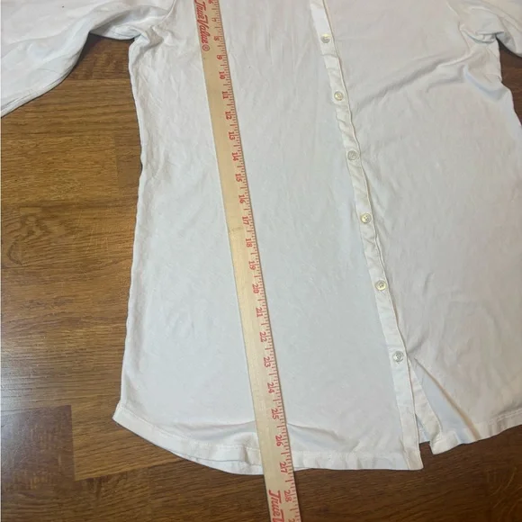 EILEEN FISHER Soft Jersey Button Front Shirt – White – Size Large - Picture 9 of 9